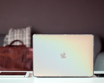 Mew MacBook Air 13.6, MacBook Pro Ghost Pearl Vinyl Case with Swarovski Crystals, Rhinestones, Strass Laptop, Swarovski gift for her