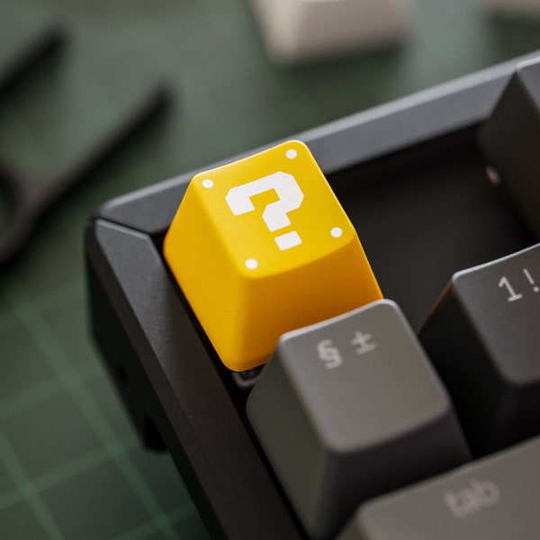 Mario Keycap Question Block Key Cap per Cherry MX Gateron Kailh Razer Switch Tastiera meccanica R4 R3 R2 R1 OEM Doubleshot Artisan Keycap