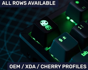 Ghibli Inspiriert Kodama Tree Spirit Tastenkappe mit Hintergrundbeleuchtung für Cherry MX / Gateron / Rasierer Switch Mechanische Tastatur Soem XDA Cherry Shine Through