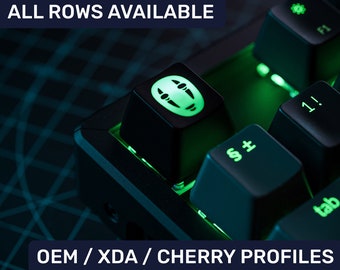 Chihiros Reise ins Zauberland Tastenkappe für Cherry MX Gateron Kailh Rasierer Switch Mechanische Tastatur XDA Cherry Soem-Profile Glanz durch beleuchtete Tastatur RGB
