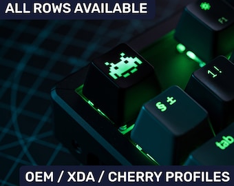 Space Invaders RGB-beleuchtete Tastenkappe für Cherry MX Gateron Kailh Rasierer Switch Mechanische Tastatur Xda Cherry Soem-Profile Shine-Through-Gaming