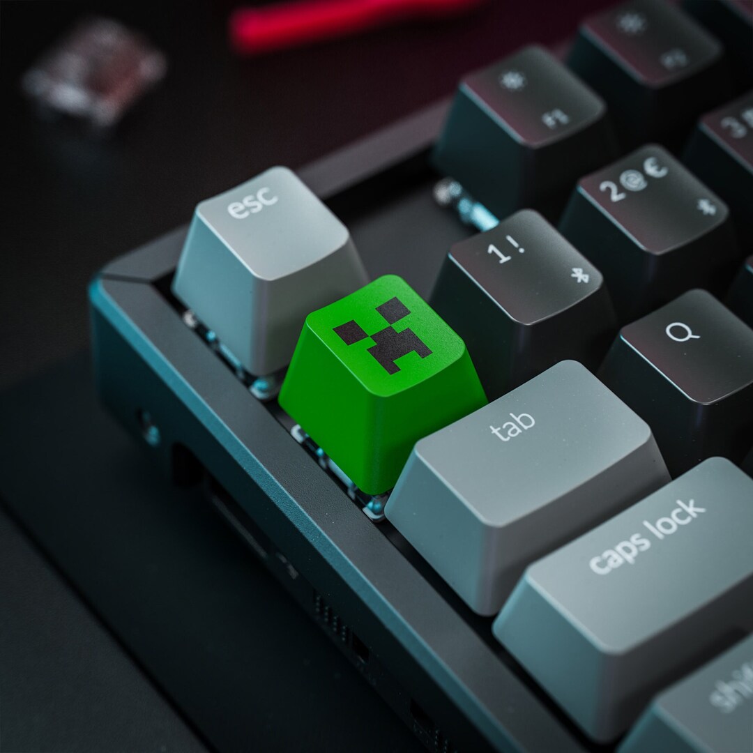 Keycap Minecraft Creeper Artisan Doubleshot Key Cap for Cherry Etsy