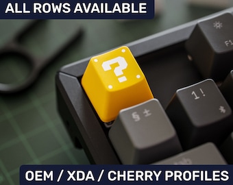 Mario Keycap Question Block Key Cap for Cherry MX Gateron Kailh Razer Switch Mechanical Keyboard OEM / Cherry / Xda Profiles Doubleshot Cap