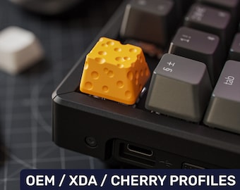 Cheese Keycap 3D Artisan Key Cap for Cherry MX Gateron Kailh Razer Logitech Steelseries Keyboard R4 / R1 OEM Profile ESC Key Novelty Keycap