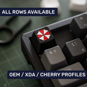 Resident Evil Keycap Umbrella Artisan Doubleshot Key Cap for Cherry MX Gateron Razer Switch Mechanical Keyboard OEM / Cherry / Xda Profiles