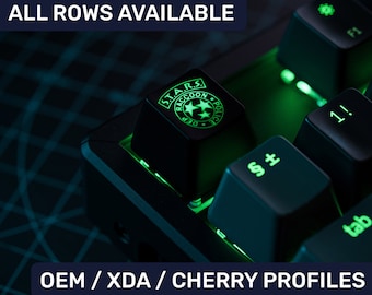 S.T.A.R.S Resident Evil Tastenkappe für Cherry MX Gateron Kailh Rasierer Switch Mechanische Tastatur Xda Cherry Soem-Profile Glanz durch Hintergrundbeleuchtete RGB