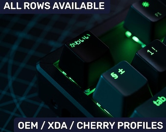 Kawaii Tastenkappe für Cherry MX Gateron Kailh Rasierer Switch Mechanische Tastatur XDA Kirsche Soem Shine Durch Beleuchtete Tastenkappe Hiragana Kanji