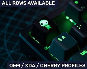 Kodama Tree Spirit Tastenkappe mit Hintergrundbeleuchtung für Cherry MX Gateron Kailh Rasierer Switch Mechanische Tastatur XDA Cherry Soem Profil Shine Thru Ghibli