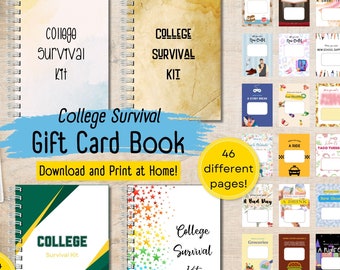 College Gift Card Book, Printable Open When College, College Survival Kit, Back to College Gift, Graduation Money Gift Ideas, College Care