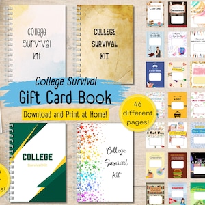 College cadeaubon boek, afdrukbaar open wanneer college, college survival kit, terug naar college cadeau, cadeau-ideeën afstuderen geld, college zorg
