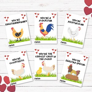 Carte de la Saint-Valentin au poulet à imprimer, poules, salle de classe, Saint-Valentin, poulet à imprimer, Saint-Valentin drôle, échange de la Saint-Valentin pour enfants