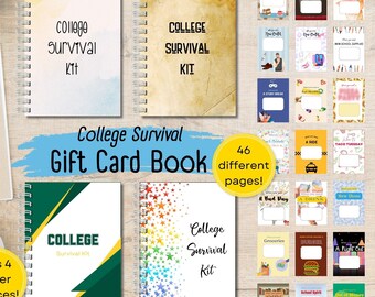 Carnet de cartes-cadeau pour l'université, cadeau de remise des diplômes pour garçon, cadeau de remise des diplômes pour fille, cadeau de départ, trousse de soins pour l'université, impression de remise des diplômes