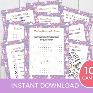 Printable Easter Game Bundle, Easter Games for Young Kids, Easter Activities, Easter Party Games, Easter Printables for Classroom