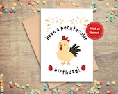 Chicken Birthday Card, Cute Birthday Card, Kids Birthday Card