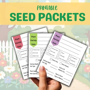 Pacotes de sementes para impressão, informações sobre pacotes de sementes, itens essenciais para jardinagem, pacotes de sementes para impressão, modelos de pacotes de sementes, organizador de sementes
