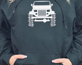 Wrangler YJ, Off-Road Adventure Hoodie, Off-Roading Crawler 4X4, Mud Trail Ride Sweatshirt, Unisex, Men's, Women's Shirt, Gift 4WD
