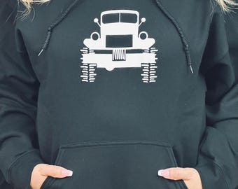 Power Wagon Flat Fender Truck Hoodie, Four-Wheel-Drive Off-Road Crawler 4X4, Mud Trail Sweatshirt, Unisex, Men's, Women's Shirt, Gift 4WD