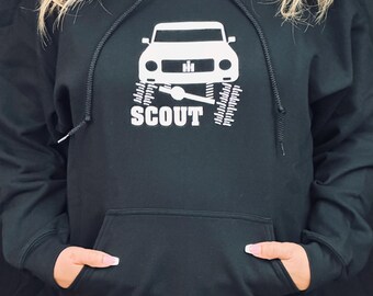 International Scout 2 Flexing Harvester Hoodie, Crawler, Classic, Off-Road 4X4, Mud Trail Sweatshirt, Unisex, Men's, Women's Shirt, Gift 4WD