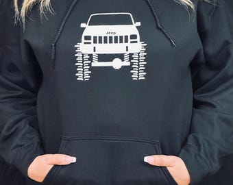 Cherokee XJ, Off-Road Adventure Hoodie, Off-Roading Crawler 4X4, Mud Trail Ride Sweatshirt, Unisex, Men's, Women's Shirt, Gift 4WD