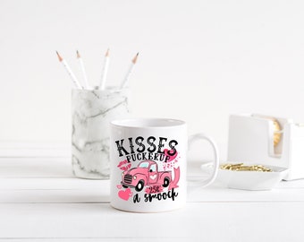 Valentines Day Mug, Pucker Up, Valentine's Day Gift, Pink Truck Mug, Heart Mug|Heart Gift, Gender Neutral Gift, gift mug