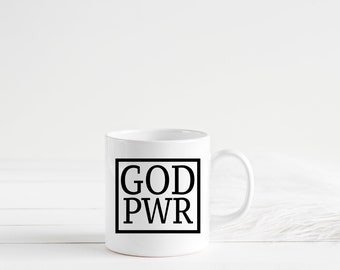 God Power Mug, Powered by God, Christian Mugs, encouragement, Jesus, Christian Sweatshirt, Faith Mug, God Mug, Faith, Birthday Gift for her