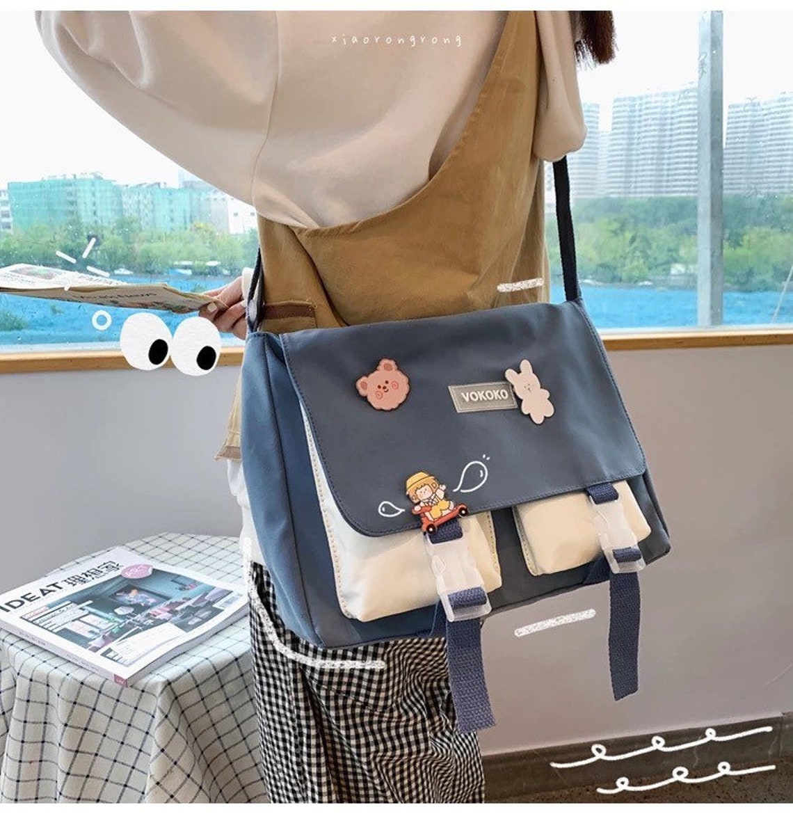 Kawaii Crossbody Bag Japanese Korean Cute Girl Large Shoulder Etsy