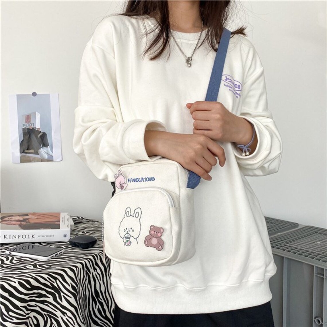 Kawaii Crossbody Bag Cute Casual Satchel Girls Zipper Shoulder | Etsy