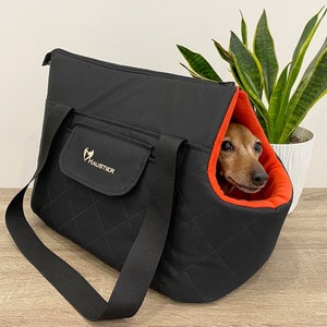 Schwarzer wasserdichter Haustier Träger Hunde Tragetasche Handtasche Hunde Tragetasche Stylische Tragetasche für Hunde Bild 1