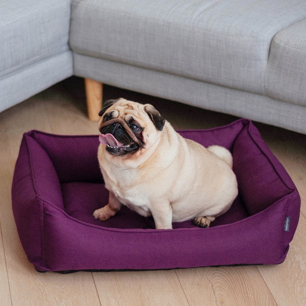 Purple Pet bed with removable cover | Orthopedic dog bed | Small dog & Cat bed | Medium dog bed | Big dog beds | Large cat bed