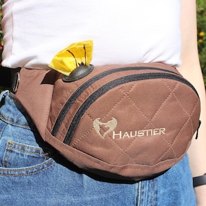 Borsa marrone per cani con dispenser per sacchetti di cacca/elegante marsupio da passeggio per cani/resistenza all&#39;acqua per addestramento del cane
