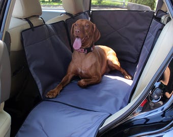 Grauer Hund Autositzbezug Set mit Türschutz | Autohängematte für Hunde