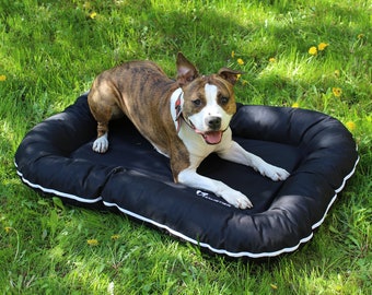 Black Outdoor dog bed | Medium & Large dog bed | Washable dog bed with removable cover | Dog bed cushion | Durable dog beds