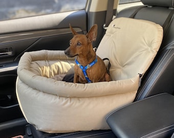 Beige Waterproof Dog Car Seat | Small Dogs, Travel Pet Bed
