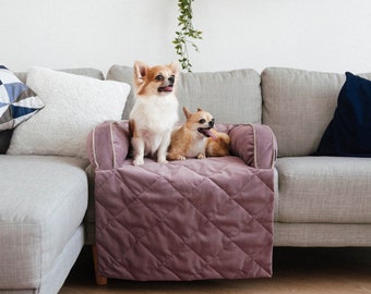 Furniture Velor Dog Sofa Bed | Small Breed Pet Couch