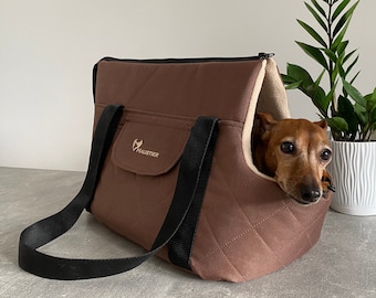 Trasportino per animali impermeabile marrone / Borsa da trasporto per cani / Custodia da trasporto per cani / Elegante borsa da trasporto per cani