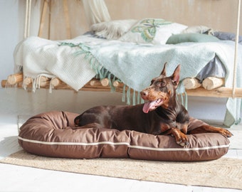 Cama para perros al aire libre marrón / Cama para perros mediana y grande / Cama para perros lavable con funda extraíble / Cojín para cama para perros / Camas para perros duraderas