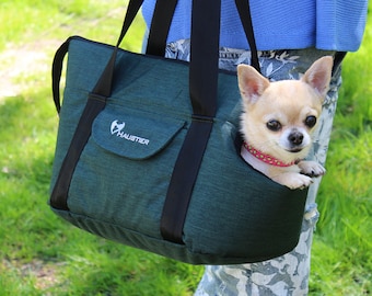 Transporteur pour animaux de compagnie vert | Petit sac de transport pour chien | Sac de transport pour chien élégant | Sac à main étanche pour chien | | Pochette de transport pour bébés chiens