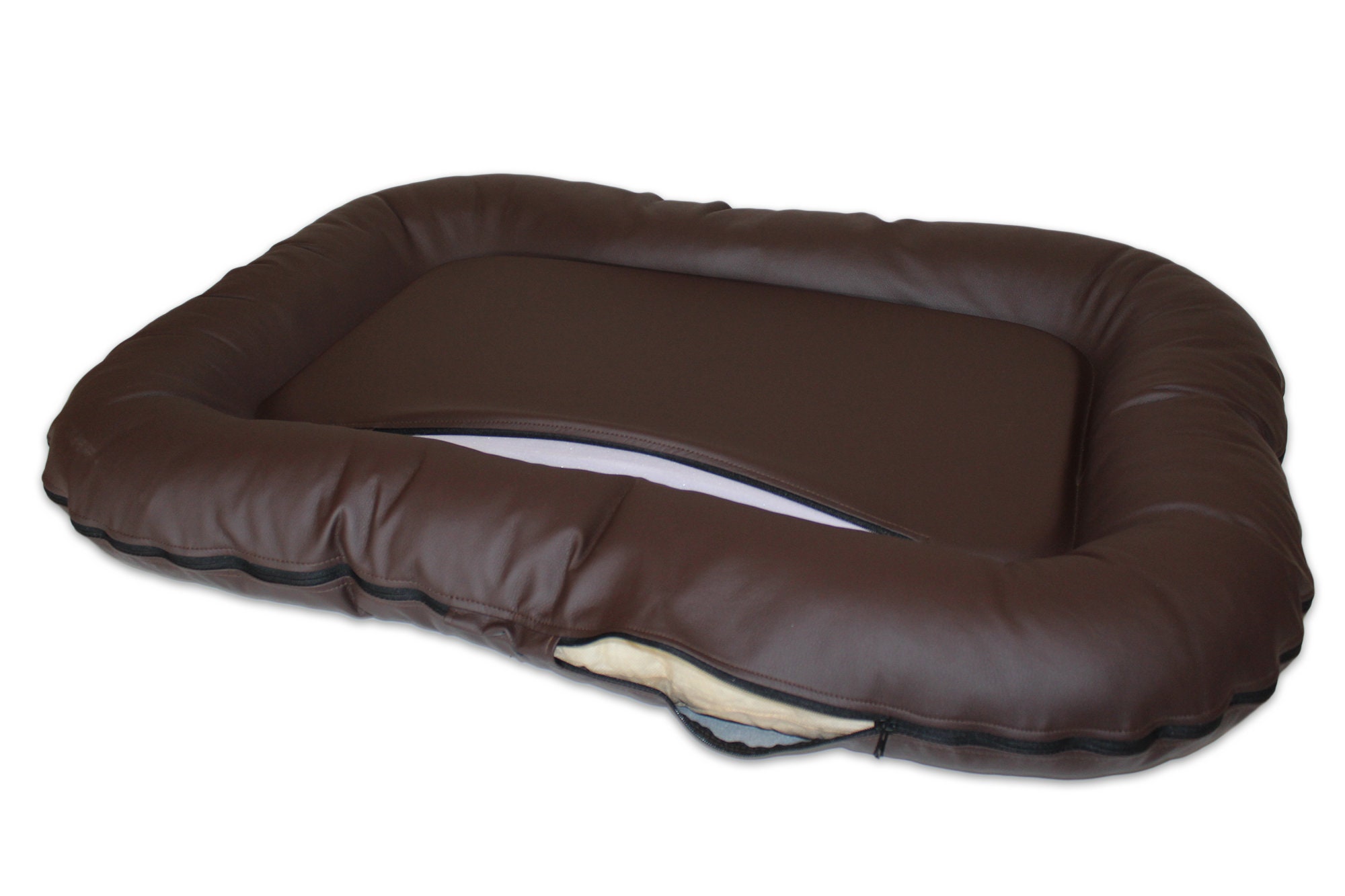 Dog Bed in Brown Eco Leather Luxury Dog Beds Best Dog Beds Etsy Australia
