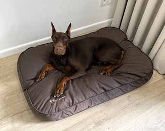 Brown pet Mattress with removable cover | Small & Large dog pillow in in furniture fabric | Warm cat pillow | Soft dog mattress