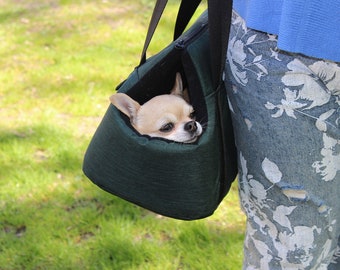 Green Pet Carrier | Small Dog Carry Bag, Waterproof Oxford Fabric