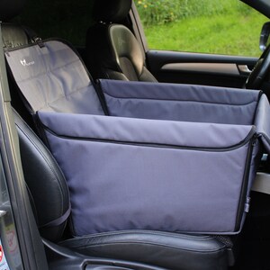 Gray Dog Car seat cover transformer | 1/3 rear seat dog hammock | Front seat dog cover | Seat protector for dogs