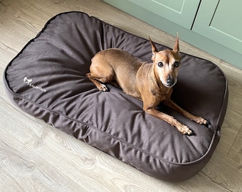 Brown pet Mattress with removable cover | Small & Large dog pillow in in furniture fabric | Warm cat pillow | Soft dog mattress