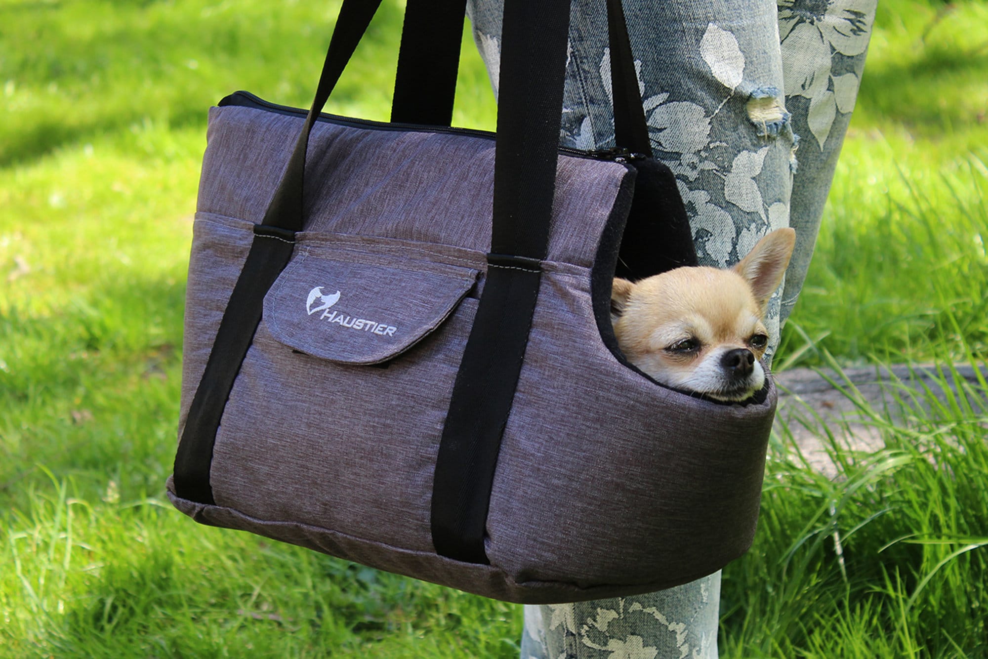 Gray Pet Carrier Small Dog Carrier Bag Dog Carry Handbag New Zealand