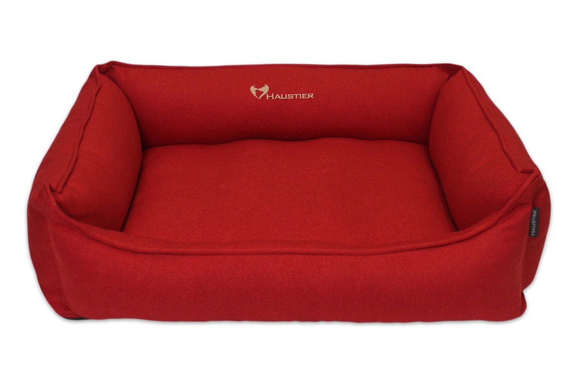 Red Dog Bed With Removable Cover Orthopedic Pet Bed Small Etsy