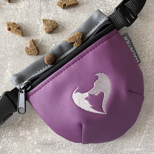 Waterproof Dog treat bag Eco leather Dog training treat pouch Dog treat bum bag Puppy treat pouch Waist dog treat holder Grape