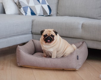 Pet bed in upholstery fabric | Dog bed with removable cover | Comfortable cat bed | Dog mattress | Stylish dog beds