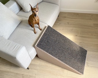 Beige Dog ramp for sofa | Ramps for dachshunds | Foam dog ramp for bed | Small dog ramp for couch | Pet ramps for dogs | Long dog ramp