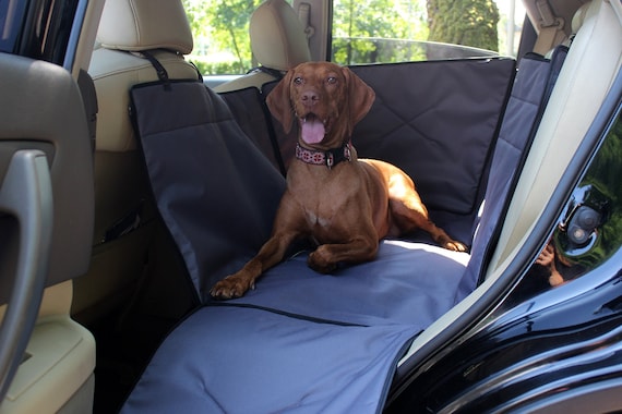 Funda de asiento de coche para perro gris con protección de  puerta/transformador de hamaca para perro de asiento trasero 1/3 y 2/3  funda de asiento/alfombrilla impermeable para coche de perro 