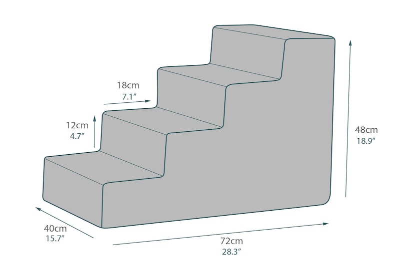 4-step Dog Stairs for High Bed | Velour Foam Pet Steps - Etsy