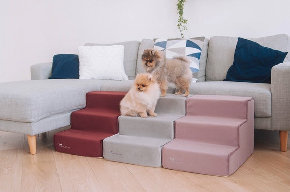 Escaleras para perros para cama de tela de muebles / Escalones para perros  Velour con funda extraíble / Escaleras para perros para sofá -  México